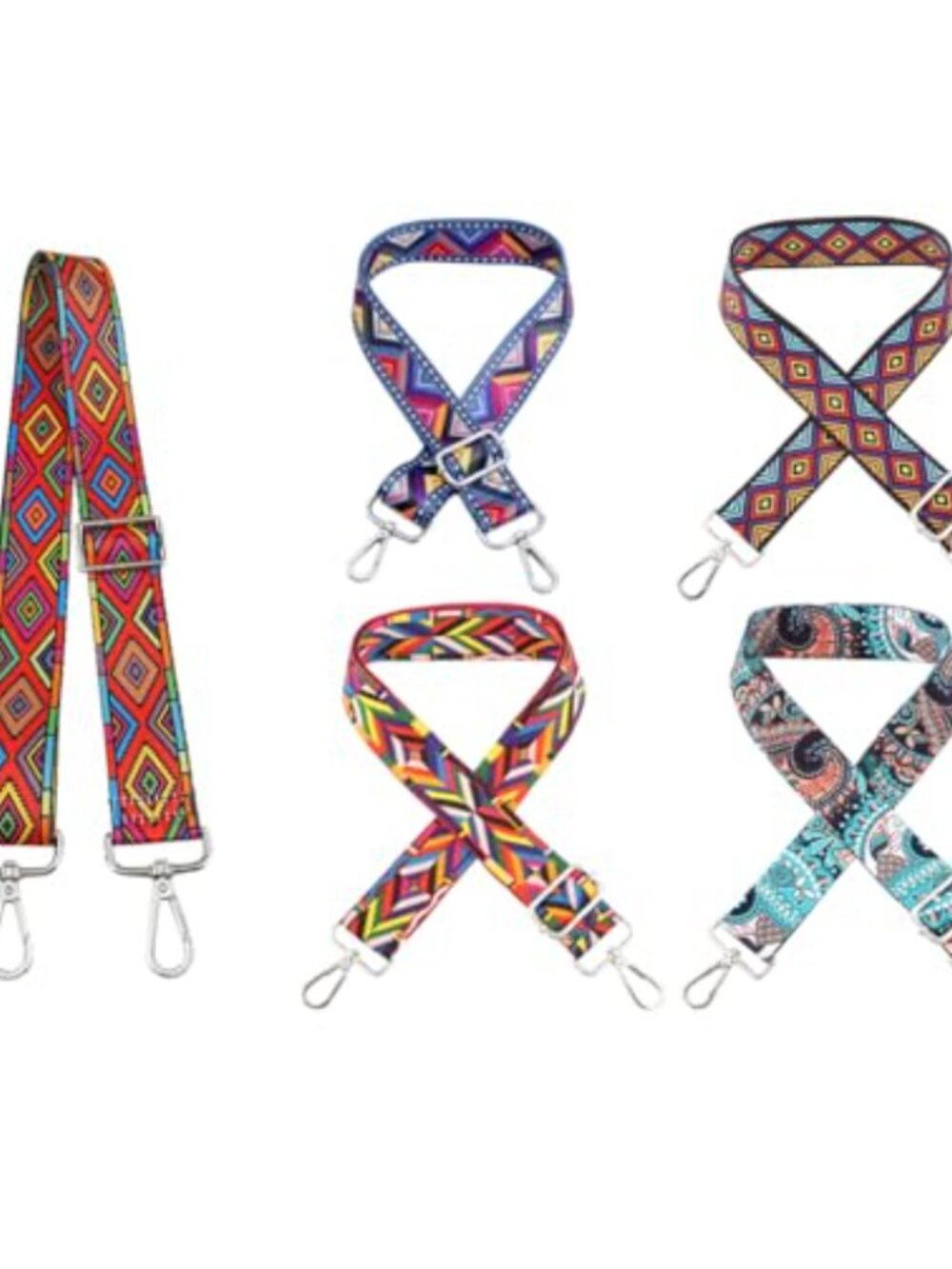 5 Pack Adjustable Wide Polyester Handbag Straps Replacement Crossbody Bag Belts